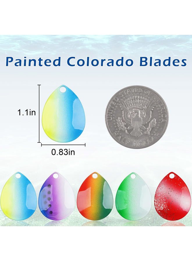 Shaddock Fishing Painted Colorado Spinner Blades for Lure Making, 50Pcs Colorful Blade Kit Custom Inline Harness Spinners for Making Your Own Lures - Image 2