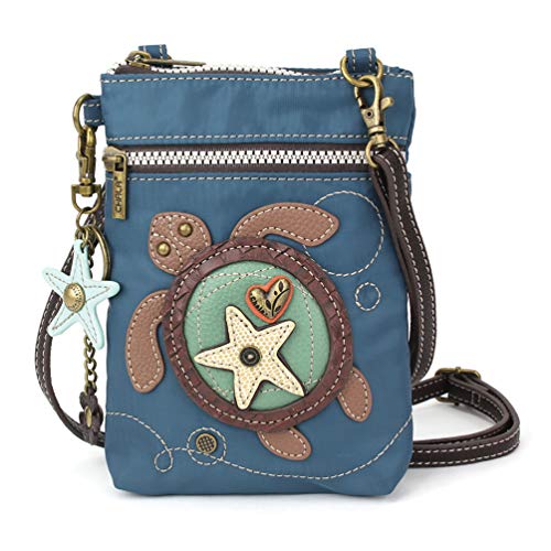 CHALA Crossbody RFID Cell Phone Purse - Women Nylon/Faux Leather Multicolor Handbag with Adjustable Strap Venture - Turtle - turquoise - Image 1