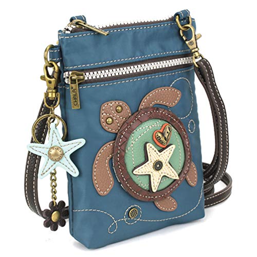 CHALA Crossbody RFID Cell Phone Purse - Women Nylon/Faux Leather Multicolor Handbag with Adjustable Strap Venture - Turtle - turquoise - Image 2