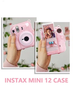 5 Pack Protective Clear Case for Fujifilm Instax Mini 12 Instant Camera - Crystal Hard Shell Cover with Upgraded Photo Pocket Holds 10 Films on Back and Adjustable Strap - Glitter Pink(No Camera) - pzsku/Z462730E2DE6DBB6CA86EZ/45/_/1721008081/318b7543-bd22-4fdf-ac81-ec1256979664