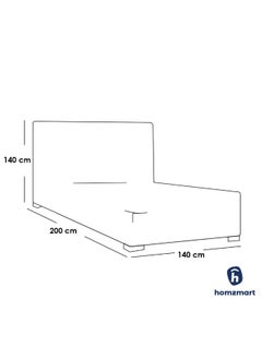 Homzmart MDF and Chanille Queen Bed  Grey  - 140x200x140 cm  - Image 3