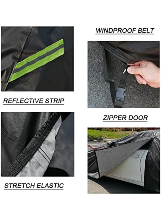 6 Layer SUV Vehicle Cover, Water Resistant Windproof Outdoor Full Cover for Sun Rain Dust Snow and UV Protection - Image 4