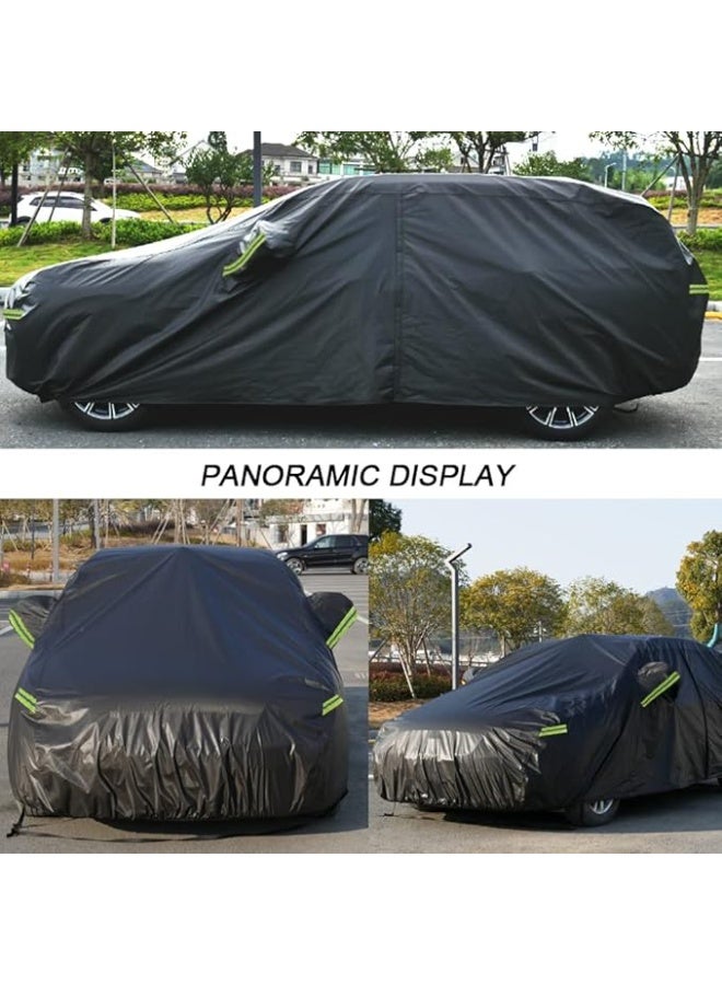 6 Layer SUV Vehicle Cover, Water Resistant Windproof Outdoor Full Cover for Sun Rain Dust Snow and UV Protection - Image 2