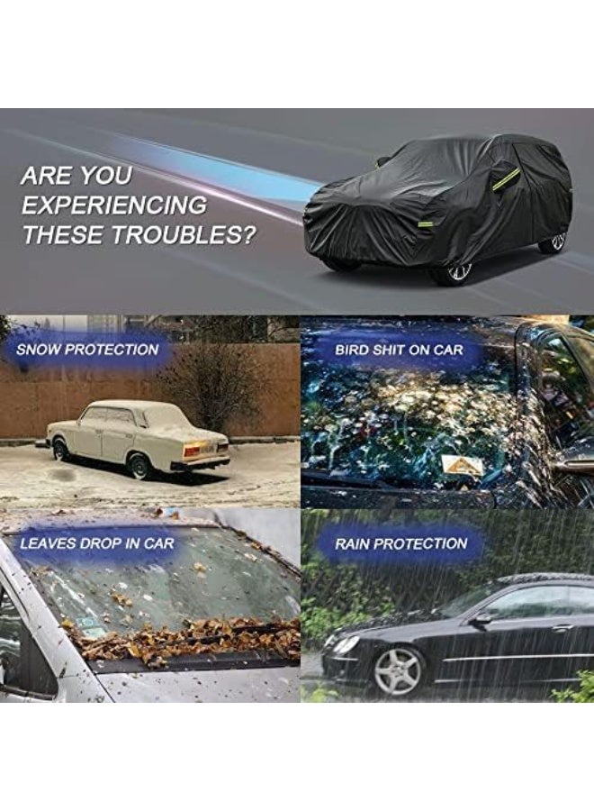 6 Layer SUV Vehicle Cover, Water Resistant Windproof Outdoor Full Cover for Sun Rain Dust Snow and UV Protection - Image 3