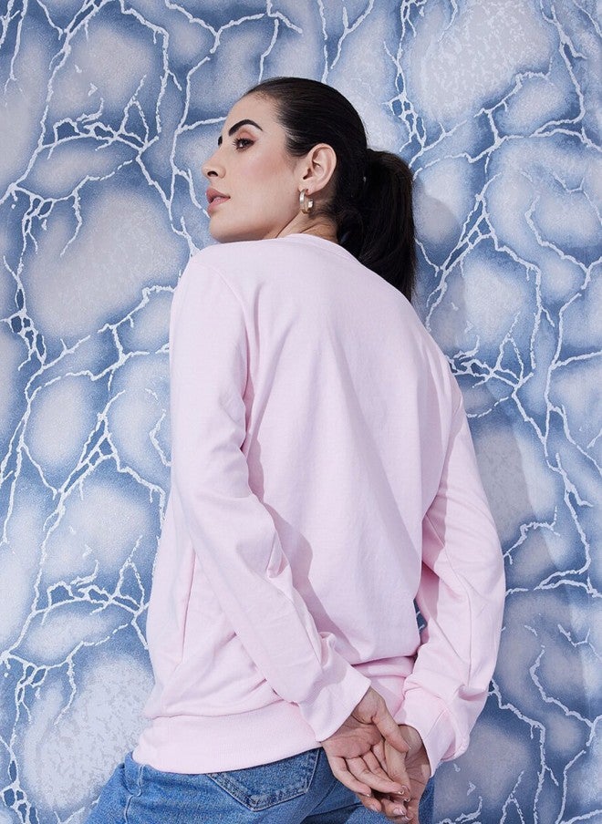 Athena Pink Graphic Printed Sweatshirt for Women - Image 4