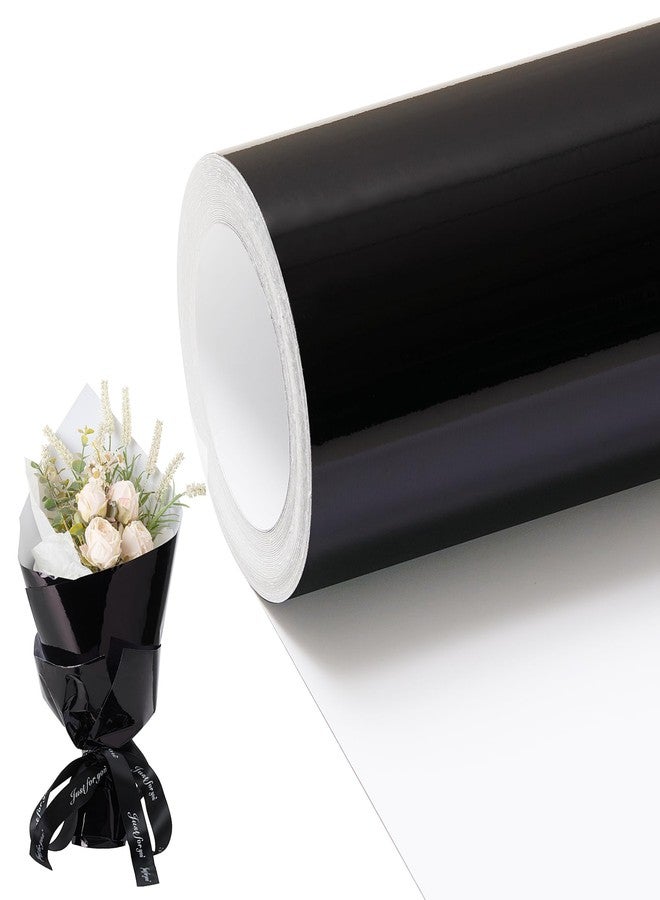 PENPRIS Black Metallic Wrapping Paper Roll- 17in X 49Ft Metal Wrapping Paper Roll for Gift Wrapping Solid Color Paper for Christmas,Birthday,Wedding,Baby Shower PAP12BK15 - Image 1