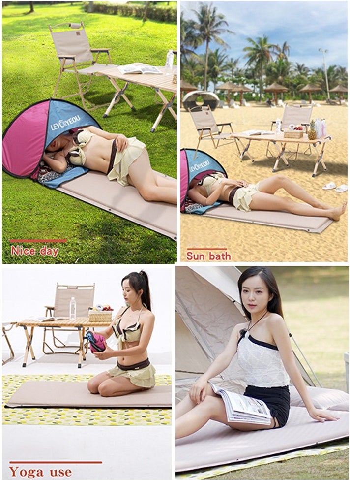 Generic - Automatic Inflatable Mattress Sleeping Mat Camping Moisture-Proof Mat Outdoor Camping Air Mattress Bed Tent Floor Mat Inflatable Pillow Suitable for Indoor and Outdoor Use (Single Mattress) - Image 1