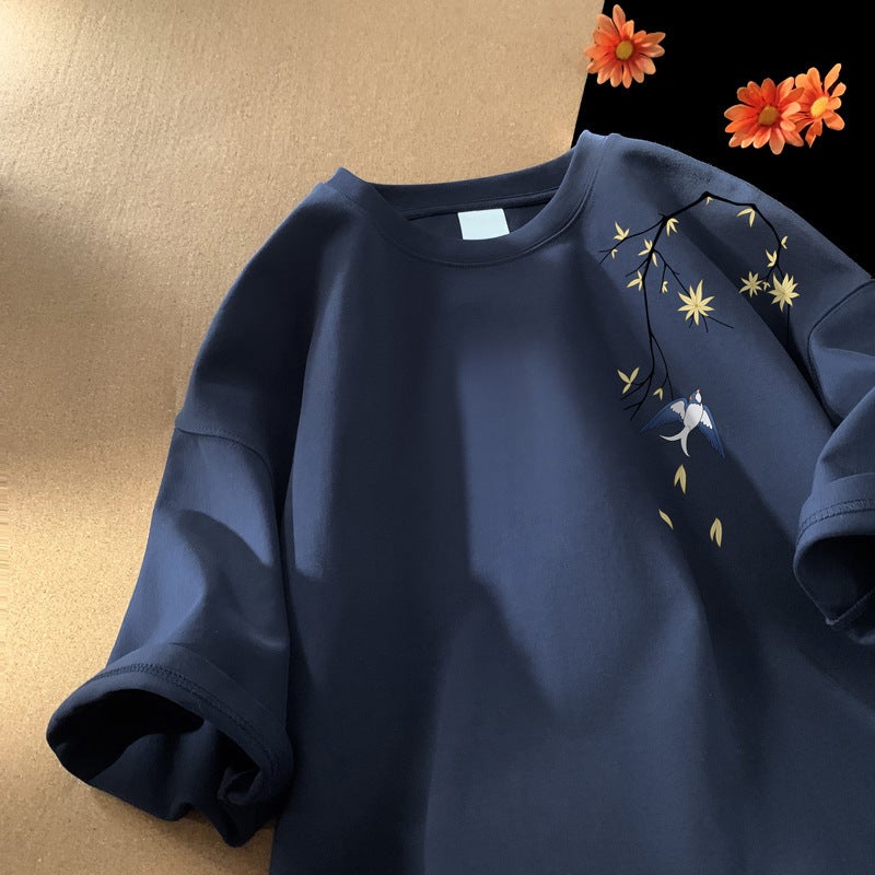 New Chinese Short-sleeved T-shirt Men's 2024 Summer New Pattern Design Sense Loose Large Size oversize Half-sleeved T-shirt - Image 5