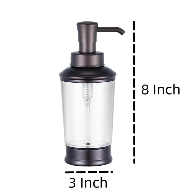 CHBJDAN Vintage Style Soap Dispenser Bottles  16Oz Refillable Pump Bottles (2 Pack)  Bronze Color With Clear Jar  Retro Bathroom Or Kitchen Soap Dispenser For Lotion  Shampoo  Conditioner (Bronze-2Pcs) - Image 2