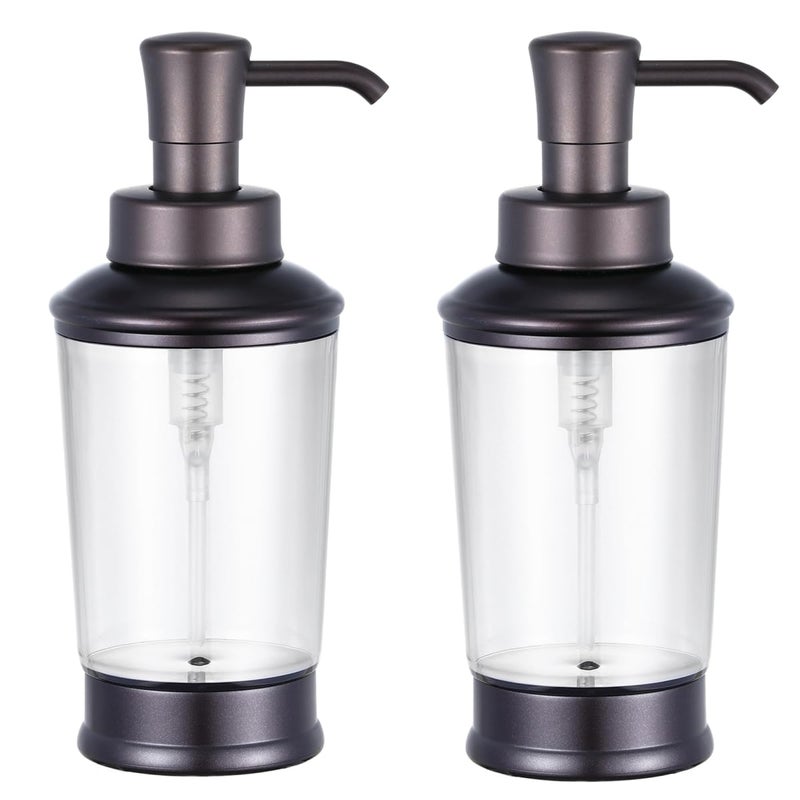 CHBJDAN Vintage Style Soap Dispenser Bottles  16Oz Refillable Pump Bottles (2 Pack)  Bronze Color With Clear Jar  Retro Bathroom Or Kitchen Soap Dispenser For Lotion  Shampoo  Conditioner (Bronze-2Pcs) - Image 1