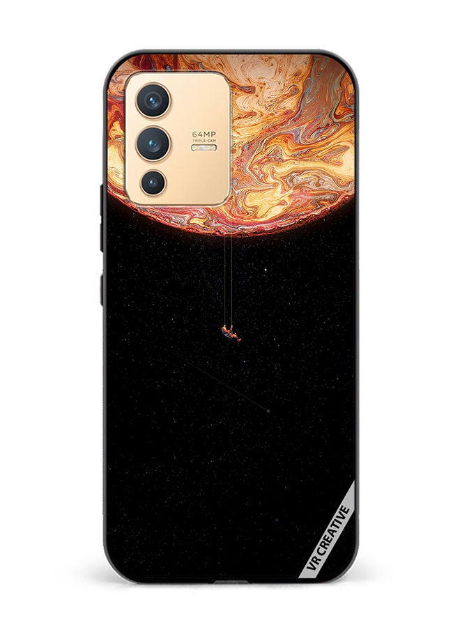 VR CREATIVE Protective Case Cover For Vivo V23 5G Black Galaxy Design Multicolour - Image 1