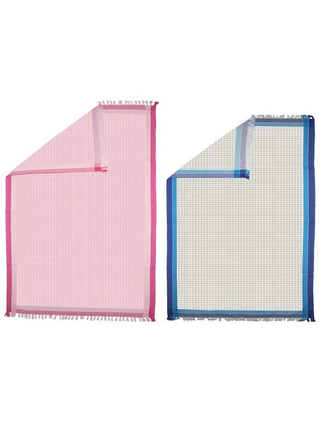Athom Trendz Athom Living Light Weight Cotton Premium Waffle Border Bath Towel 75x150 cm Pack of 2 - Image 3