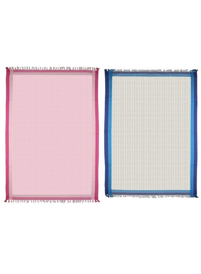 Athom Trendz Athom Living Light Weight Cotton Premium Waffle Border Bath Towel 75x150 cm Pack of 2 - Image 2