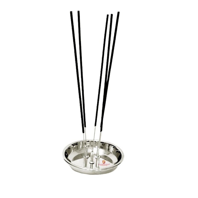 Dharam Paul Traders Dharam Paul Traders Stainless Steel Agarbatti Stand with Sleeves for Holding Incense Sticks Incense Holder 105 cm Dia