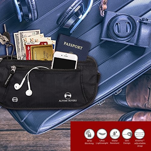 Alpine Rivers RFID Money Belt for Travel - Hidden Waist Pouch Passport Holder with RFID Card Sleeves, Slim and Adjustable Fit for Men and Women - Image 5
