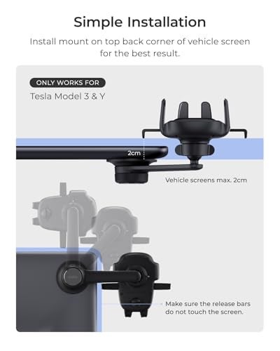 iOttie Easy One Touch Advanced Phone Mount for Tesla Model 3 and Model Y Screens - Universal Cell Phone Holder for iPhone, Google, Samsung, Moto, LG, and All Other Smartphones Black - Image 5