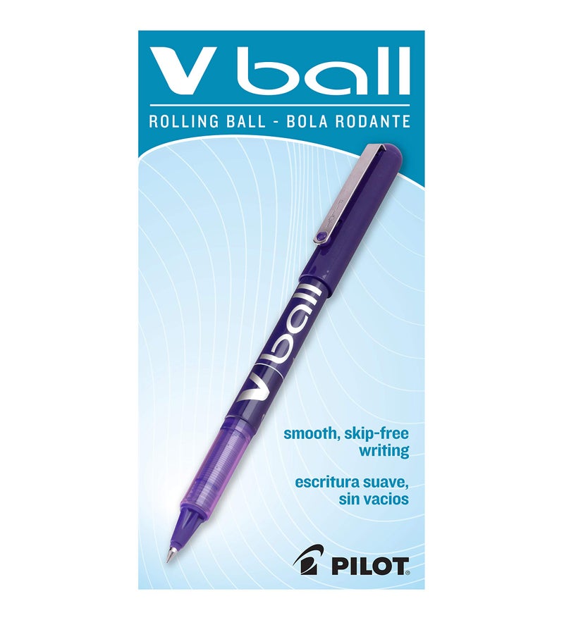 Pilot VBall Liquid Ink Rolling Ball Stick Pens, Extra Fine Point, Purple Ink, 12-Pack (35210) - Image 2