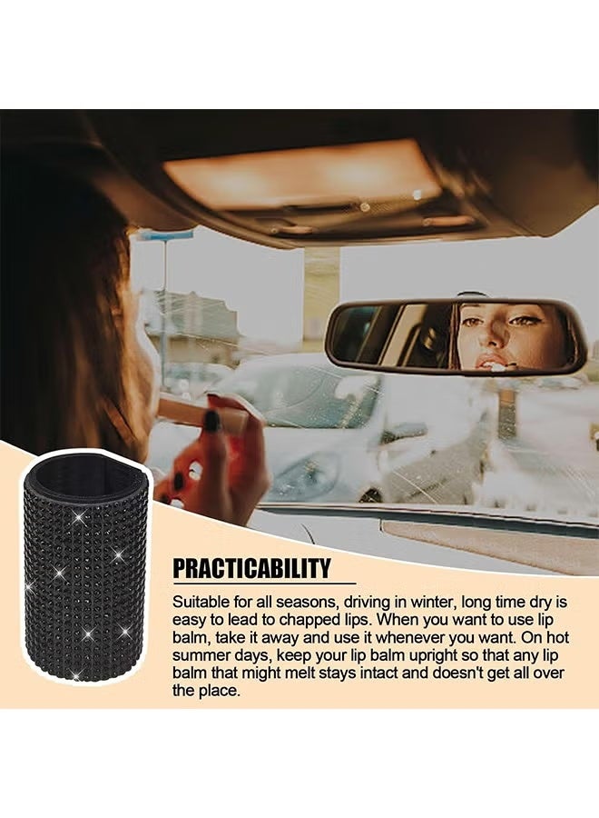 Bukela Upright Car Chapstick Holder, Bling Insulating Lip Balm Holder,Rhinestone Car Accessories for Women Interior ,Suitable for Most Vehicles - Image 5