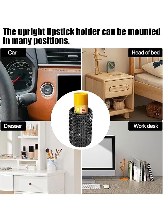 Bukela Upright Car Chapstick Holder, Bling Insulating Lip Balm Holder,Rhinestone Car Accessories for Women Interior ,Suitable for Most Vehicles - Image 3