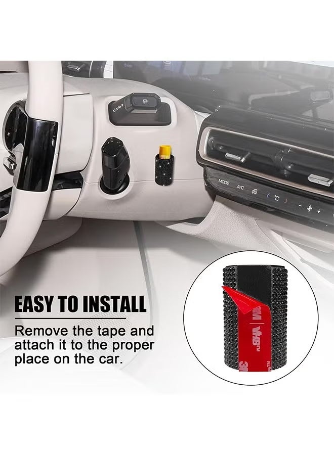Bukela Upright Car Chapstick Holder, Bling Insulating Lip Balm Holder,Rhinestone Car Accessories for Women Interior ,Suitable for Most Vehicles - Image 2