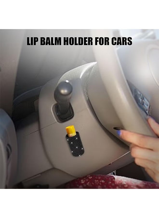 Bukela Upright Car Chapstick Holder, Bling Insulating Lip Balm Holder,Rhinestone Car Accessories for Women Interior ,Suitable for Most Vehicles - Image 1