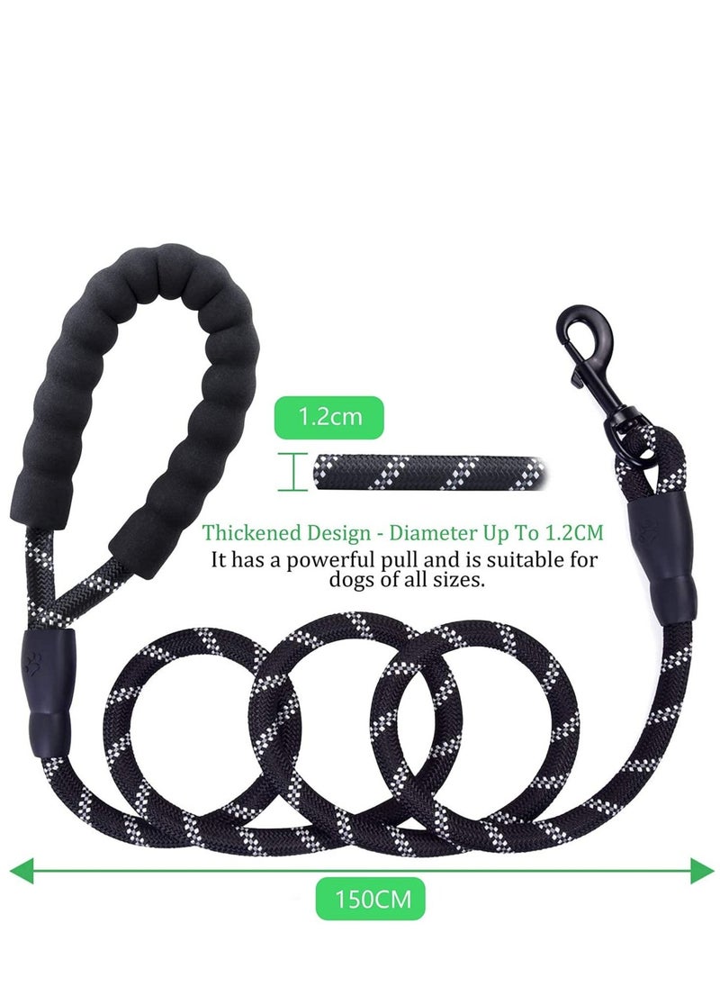 SYOSI - Rope Dog Lead 5FT Durable Rope Twist Lead with Soft Padded Handle and High Reflective Threads for Small Medium and Large Dogs - Image 1