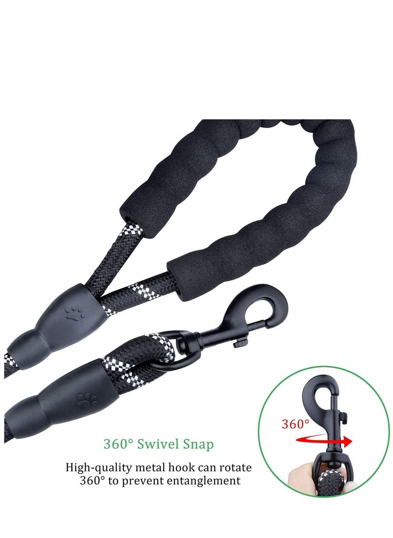 SYOSI - Rope Dog Lead 5FT Durable Rope Twist Lead with Soft Padded Handle and High Reflective Threads for Small Medium and Large Dogs - Image 1