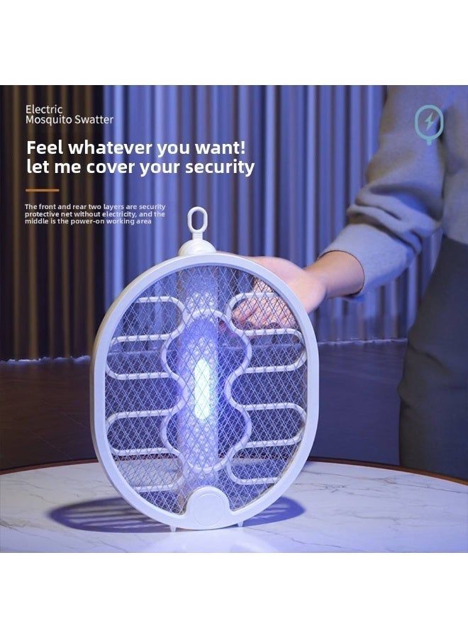 Rechargeable Electric Mosquito Racket & Bug Zapper Bat with Wall Mount and UV Light Trap - Image 3