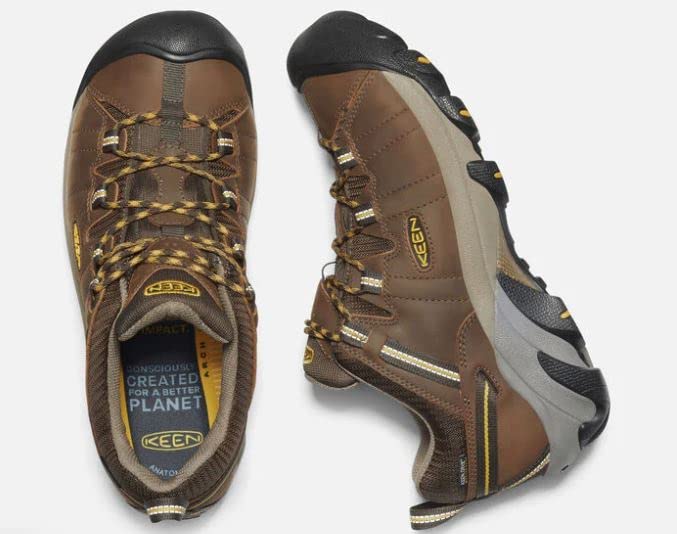 KEEN Men's Targhee 2 Low Height Waterproof Hiking Shoes,Cascade Brown/Golden Yellow,13 - Image 4