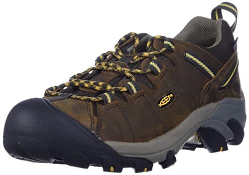 KEEN Men's Targhee 2 Low Height Waterproof Hiking Shoes,Cascade Brown/Golden Yellow,13 - Image 1
