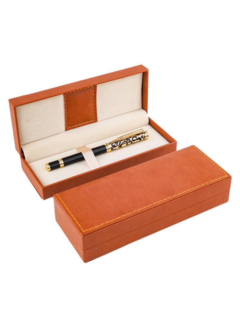 Signature Pen Souvenir Business Suit Business Holiday Small Gift Metal Neutral Pen Black Metal Water-Based Pen - Black Pattern Gift Box - Image 1