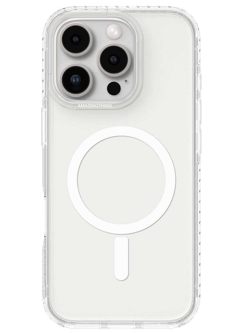 AMAZINGthing Titan PRO Magnetic (10Feet) Drop Proof for iPhone 16 PRO Case Cover Compatible with MagSafe - Clear 