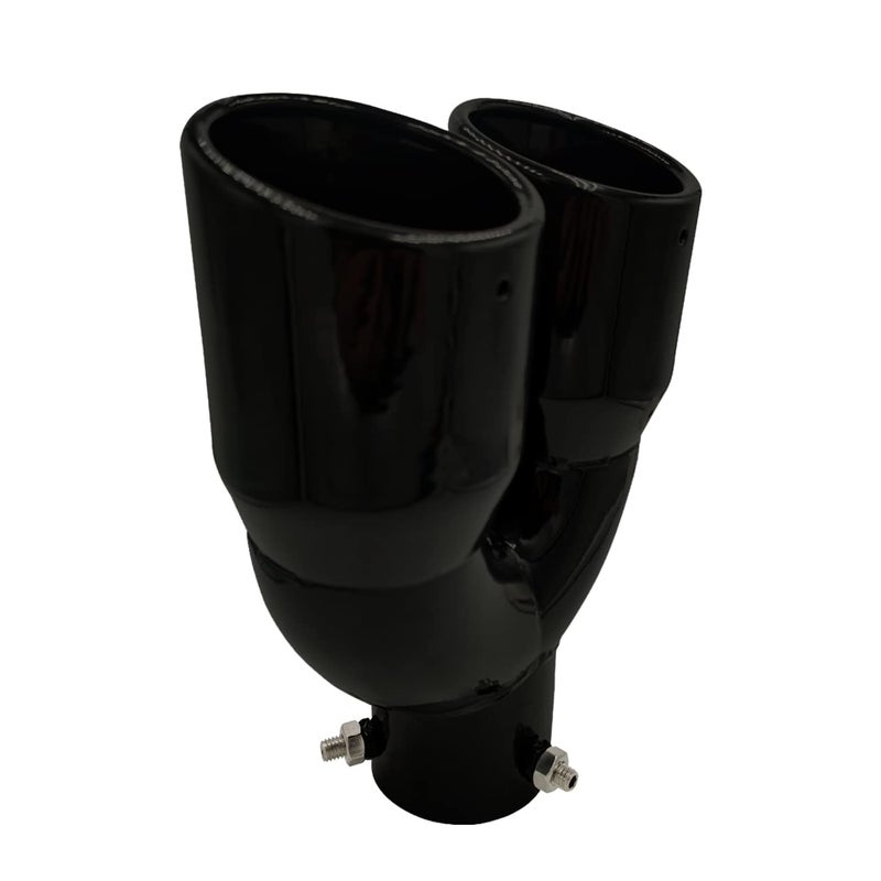 Rxmgf 25 inch 63cm Universal Dual Exhaust Tip Stainless Steel Muffler Tail Pipe For Car Pickup trucks Black Straight