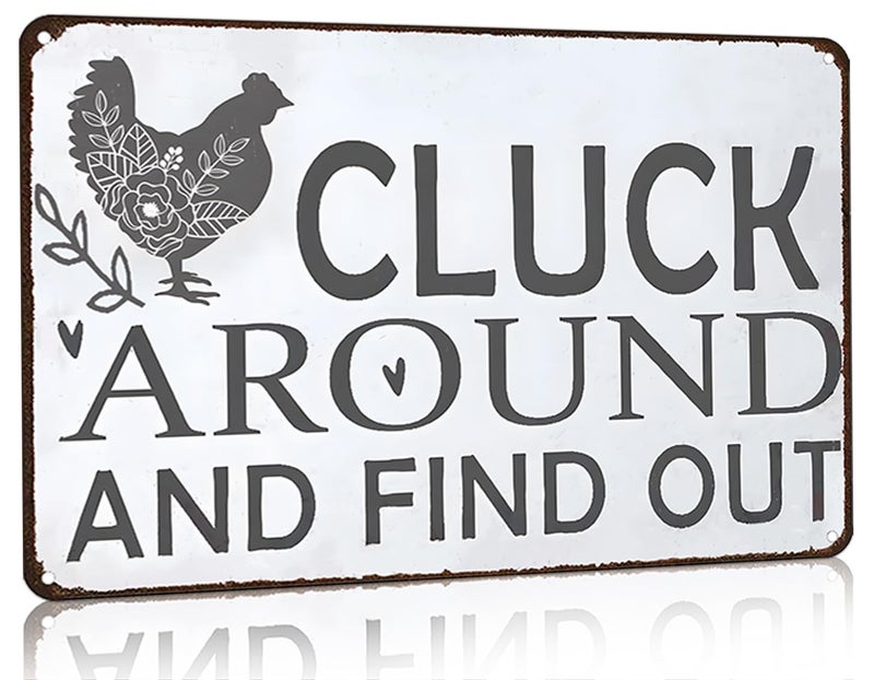 Smilelife Funny Chicken Gifts Chicken Tin Sign for Home Farm Chicken Coop Farmhouse Kitchen Garden Decor 8 X 12 Inch 3021