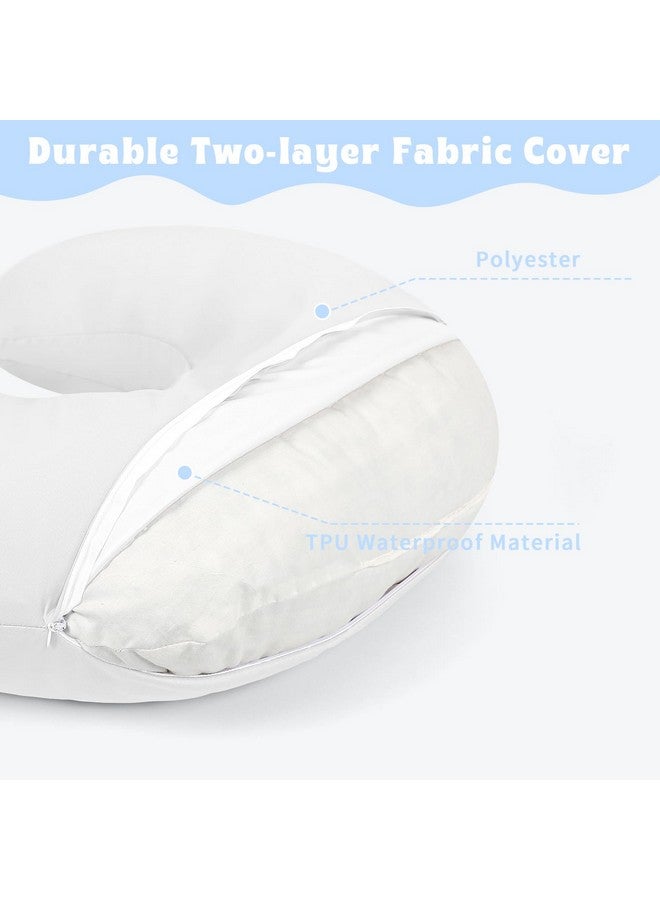 غطاء وسادة الرضاعة الطبيعية المقاوم للماء من هوياكس بيبي، أغطية رضاعة مرنة لوسائد الرضاعة الطبيعية، غطاء وسادة رضاعة لطيف للأطفال الذكور والإناث (أبيض) - Image 1
