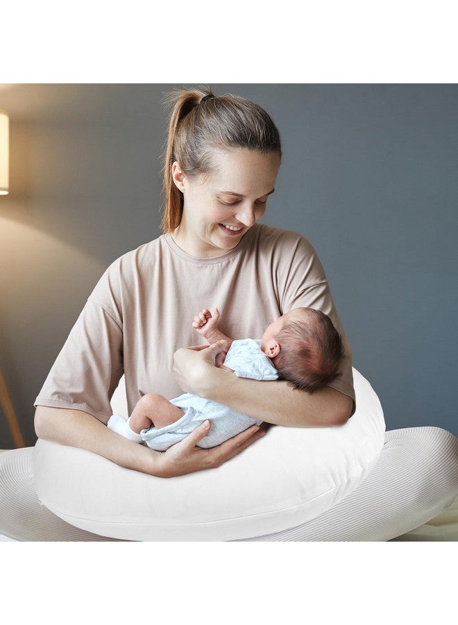 غطاء وسادة الرضاعة الطبيعية المقاوم للماء من هوياكس بيبي، أغطية رضاعة مرنة لوسائد الرضاعة الطبيعية، غطاء وسادة رضاعة لطيف للأطفال الذكور والإناث (أبيض) - Image 3