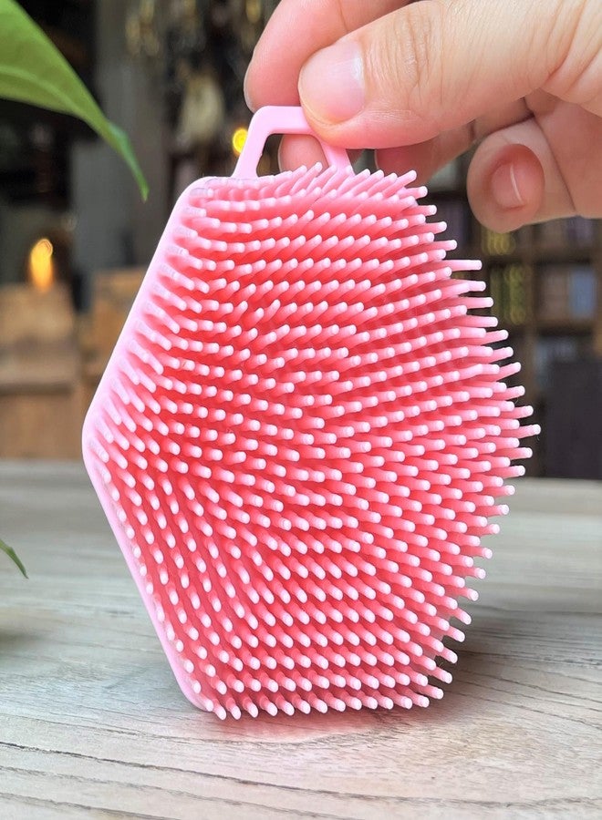 penepico Premium Sensory Brush for Kids or Autism,Soft Silicone Body Scrubber,2 in 1 Sensory Room Occupational Therapy Sensory Brushes,Silicone Loofah,Pets Shower Brush Bath Brush Shampoo Brush（Hexagon-Pink） - Image 3