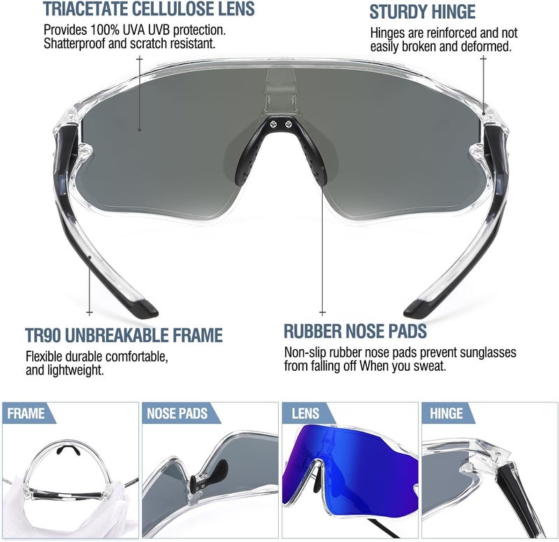 Duco Kids Sunglasses Polarized UV Protection 400 - Kids Sports Sunglasses Boys with Lightweight TR90 Frame - Youth Baseball and Cycling Sun Glasses for Boys & Girls - DK268 - Image 4