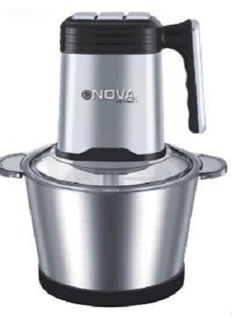 NOVA 2 in 1 Electric Meat Grinder & Food Processor Chopper with 3L Stainless Steel & Glass Cup, 400W  - Image 1