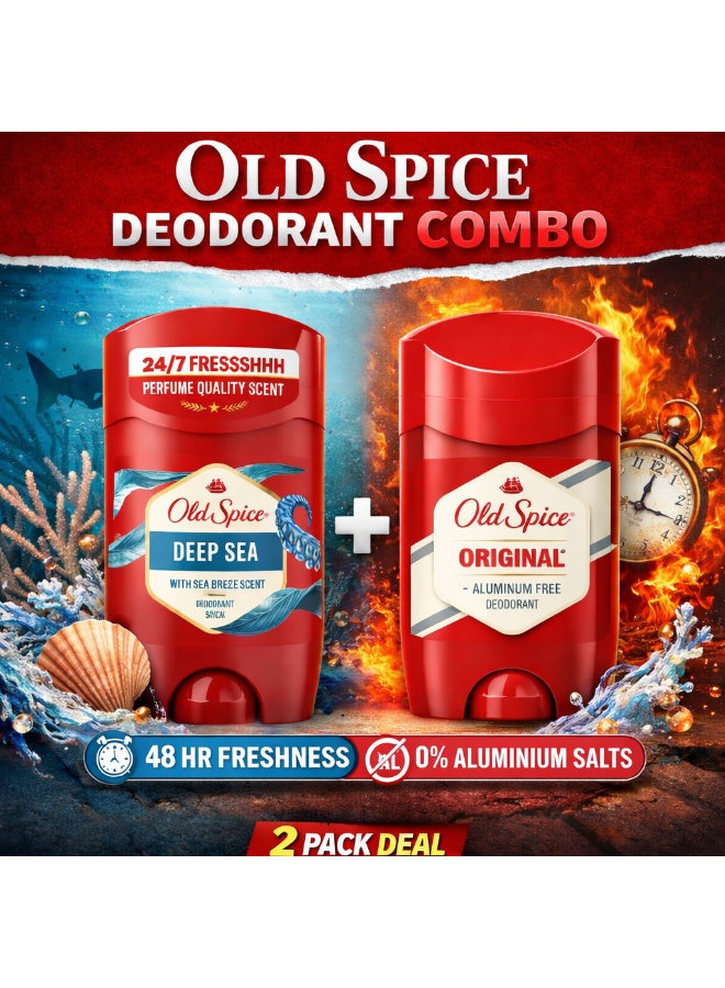 Deep Sea & Original Deodorant Stick 48H Freshness Duo Pack 2x50 ml