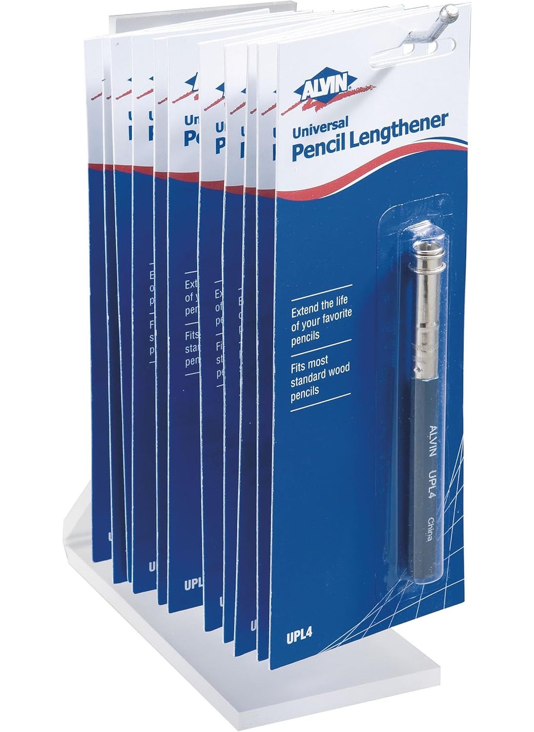 Alvin Alvin UPL4 Universal Pencil Lengthener in Blue Enamel Barrel Fits Most Standard Wood Pencils Simply Insert the Pen and Extend its Life with This Musthave Tool Blistercarded  - Image 2