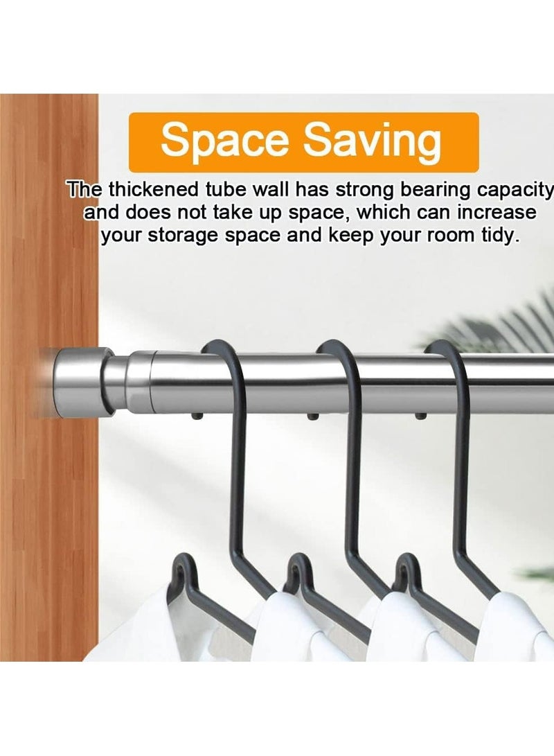 Dominy Telescopic Closet Pole,Closet Shelf Rod,Extendable Wardrobe Rod,56-100cm Stainless Steel Thickened Adjustable Wardrobe Hanging Rod for Home - Image 2