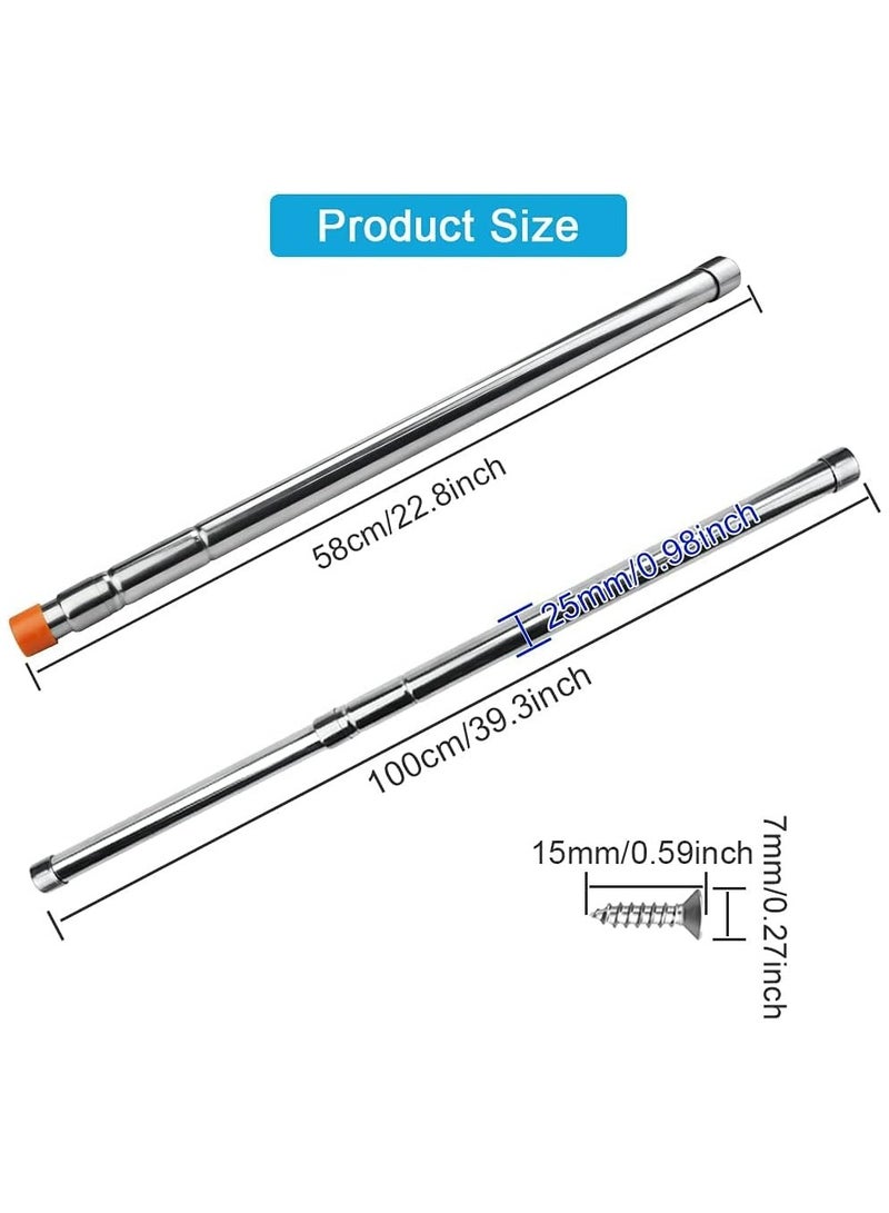 Dominy Telescopic Closet Pole,Closet Shelf Rod,Extendable Wardrobe Rod,56-100cm Stainless Steel Thickened Adjustable Wardrobe Hanging Rod for Home - Image 3