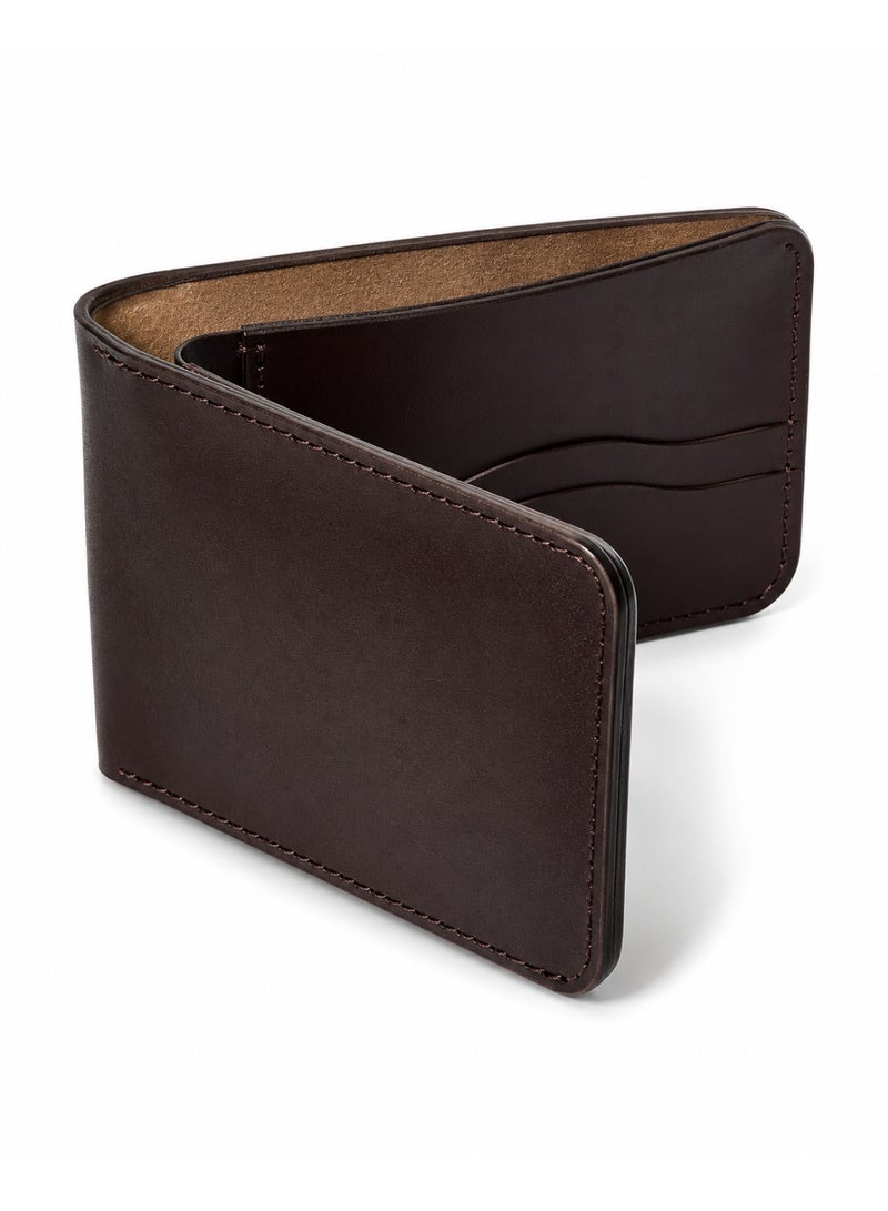 Men's Dark Brown Leather Wallet with Extra Flip Flap & Multi Card Slots - Image 1