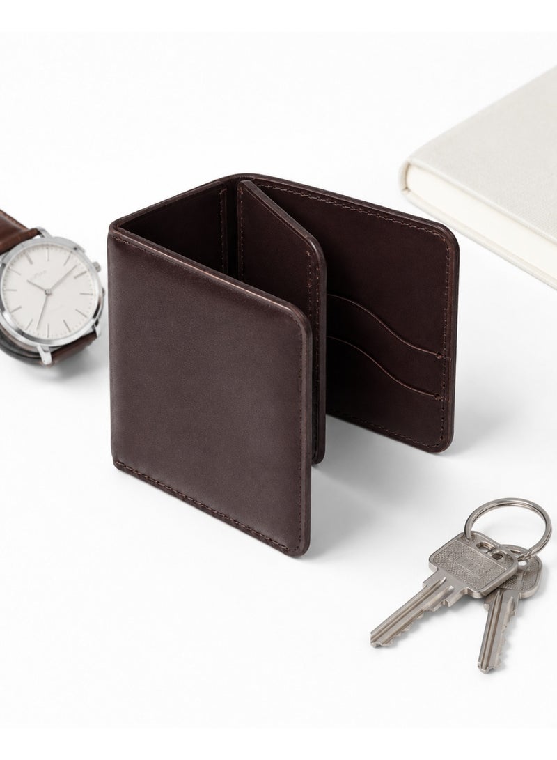 Men's Dark Brown Leather Wallet with Extra Flip Flap & Multi Card Slots - Image 4
