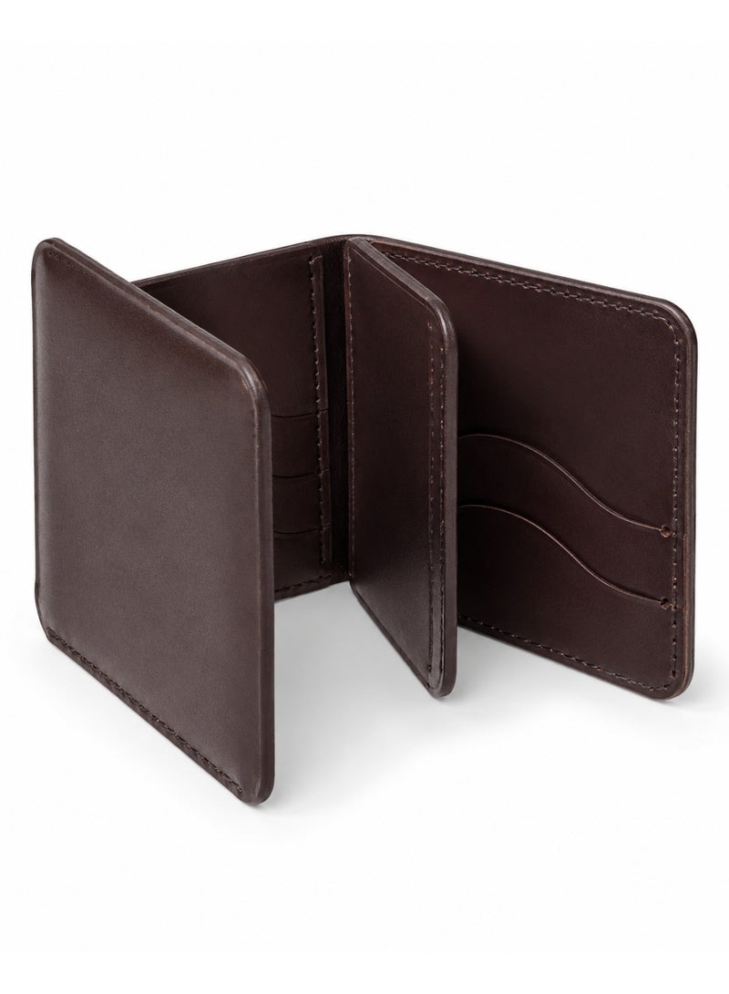 Men's Dark Brown Leather Wallet with Extra Flip Flap & Multi Card Slots - Image 5