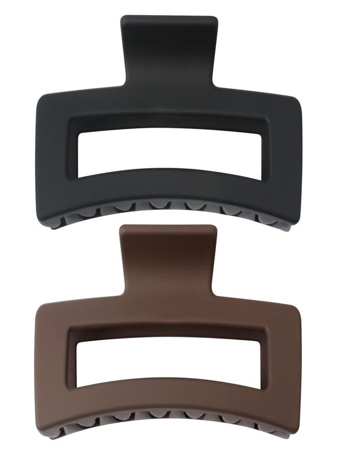 VORSET 2 Pcs Extra Large Hair Clips, Big Claw Clips for Thick Long Curly Hair, Strong Hold Jaw Clip Oversized Non-slip Square Hair Clips for Women & Girls, Matte XL Jumbo Claw Clips - Image 1