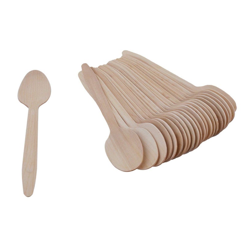 V4L Wooden Spoons 500 Pack 160mm 63 inch Spoons Biodegradable Spoons EcoFriendly Biodegradable Utensils for Party Weddings Travel Camping Events - Image 1