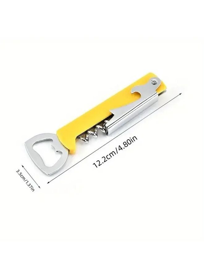 أسود 1 قطعة فتاحة زجاجات النبيذ والبيرة المحمولة مع فتاحة غطاء مدمجة للمطبخ مطعم حفلة هدية - Image 4