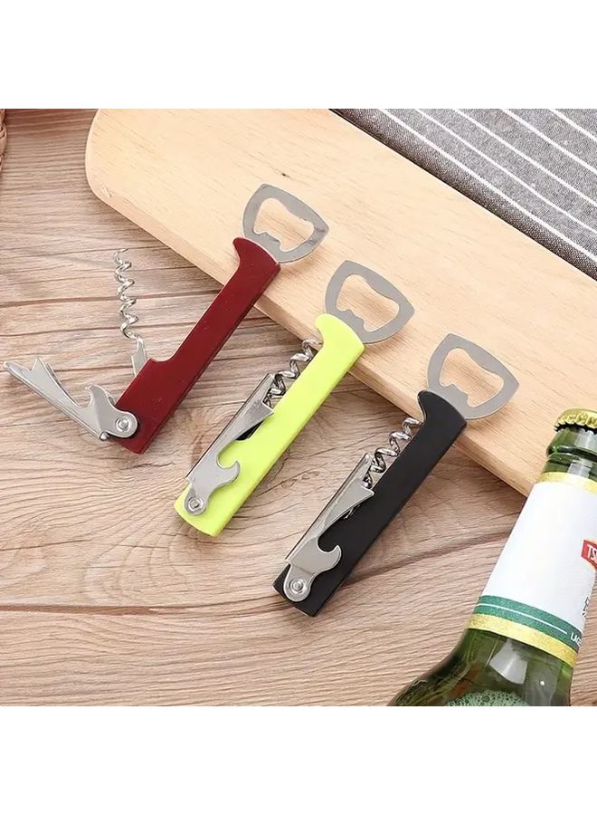 أسود 1 قطعة فتاحة زجاجات النبيذ والبيرة المحمولة مع فتاحة غطاء مدمجة للمطبخ مطعم حفلة هدية - Image 3